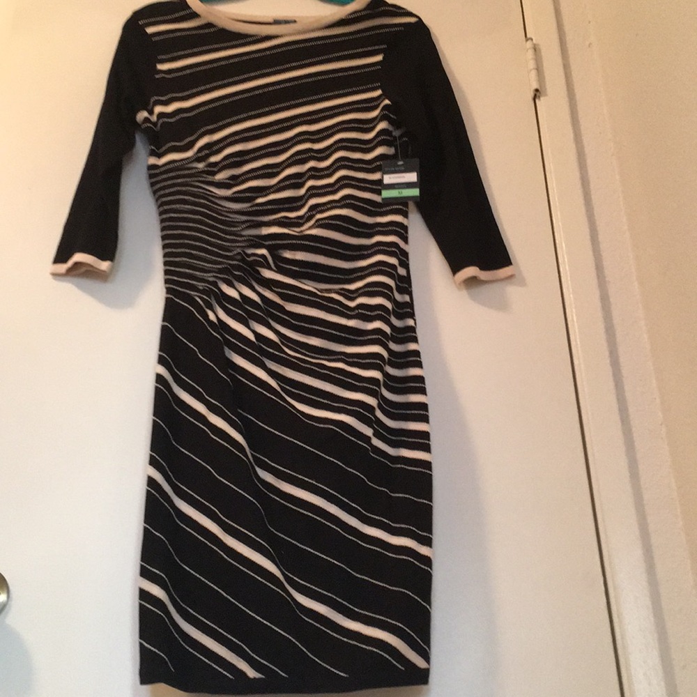 Black and beige dress